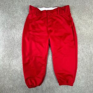 Alleson Athletic Softball Knicker Womens Large Red High Rise Sports Tapered leg
